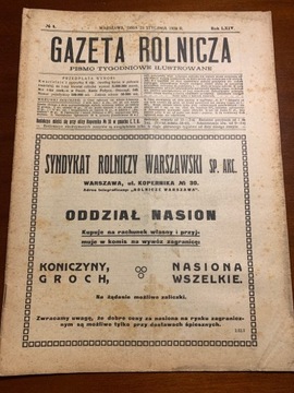Gazeta Rolnicza  No 4.  1924 r