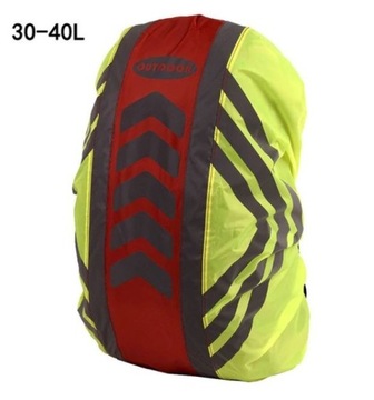 Pokrowiec odblaskowy na plecak - 30-40 L red