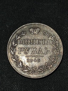 Rubel 1845 rok Stara moneta Rosja wykopki monet ag
