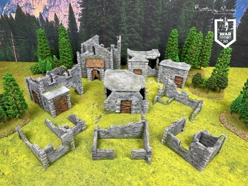 Makieta, tereny ruiny do gry Warhammerer Fantasy, Old World wersja malowana