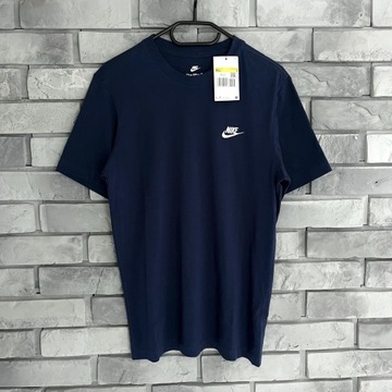 Koszulka t-shirt Nike haft logo swoosh navy club
