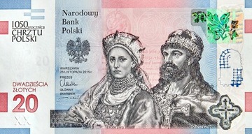 Banknot 20zł 1050 rocznica chrztu Polski 2016
