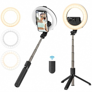 Selfie stick z lampą pierścieniową BW-BS8 Pro