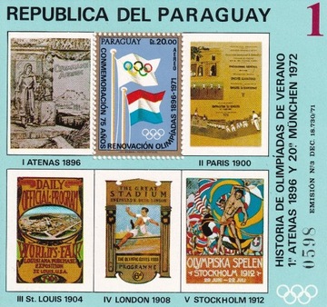 Paragwaj 1972** bl.183 cena 16,50 zł kat.12€