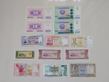 Zestaw banknotów Szkocja Bangladesz i inne