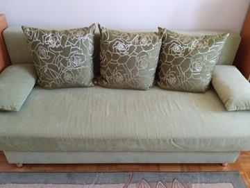 Sofa z funkcją spania groszkowa 190x85 