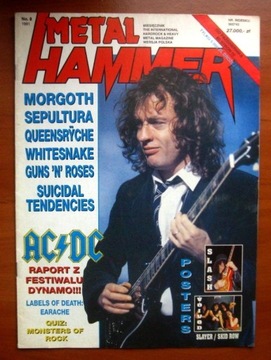 METAL HAMMER Nr 8 1991 AC/DC Morgoth Sepultura 