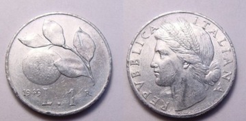 Włochy 1 lira 1949 r.