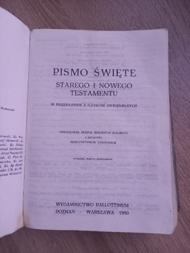 Pismo Święte Starego i Nowego Testamentu wydanie 1980 rok  