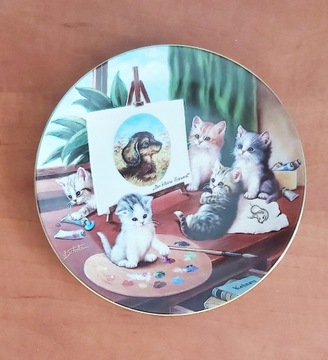 Talerz koty ozdobny kolekcjonerski Kahla Niemcy