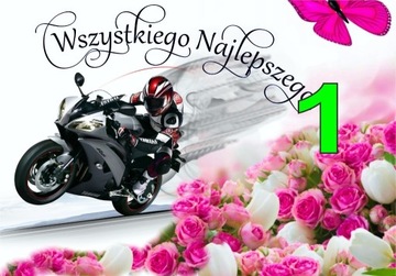 Opłatki na tort MOTOCYKLE A4 + własny tekst