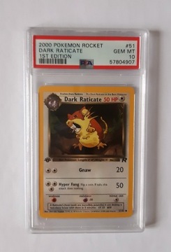 PSA 10 Pokemon Dark Raticate TR 51/82 1st edition