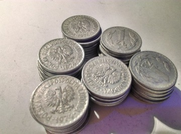 1 złoty 1974 rok ZESTAW 60 sztuk monet super stany