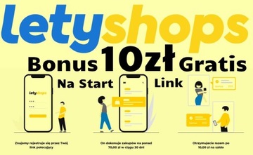LetyShops 10zł na start gratis bonus cashback link