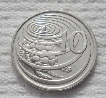 Kajmany Elżbieta II 10 centów 1999 KM# 133 Żółw