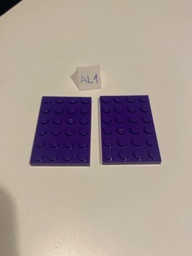 2 x Lego płytka plate 4x6 fioletowa