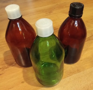 Zabytkowe szklane butelki po odczynnikach 1000 ml