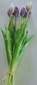 Tulipany silikonowe bukiet 7szt Fiolet