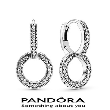 Pandora Kolczyki Lśniące podwójne obręcze