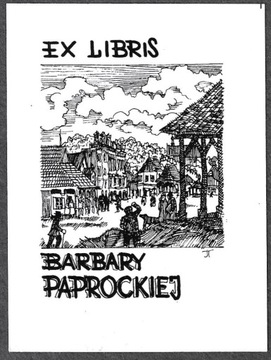 Ex libris Barbary Paprockiej, Kazimierz Dolny.