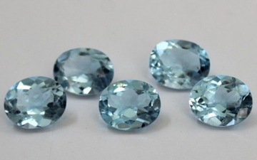 Naturalny Topaz Sky Blue Owal 7 x 9 mm