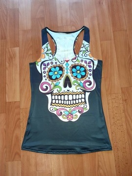 XL. Top bluzka sportowa rock czaszka La Catrina 