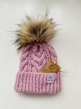 Wełniana czapka niemowlęca handmade wełna alpaka