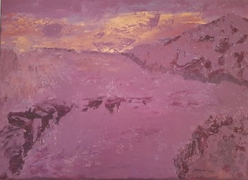 Gra kolorem;  ,,Zachód'' 50x70