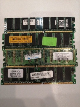 Pamięć RAM 4x DDR1 stan nieznany 