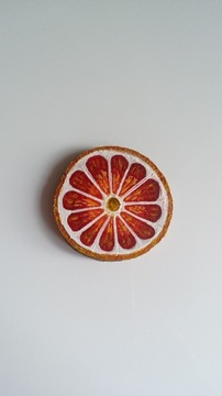 OBRAZ malowany RĘCZNIE| Grapefruit. Pomarańcza 
