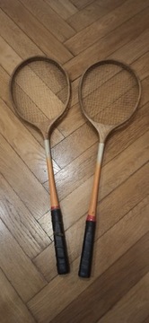 Stare rakiety do badmintona drewniane retro