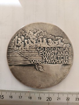 Medal 40 rocznica powstwania w Getcie Warszawskim