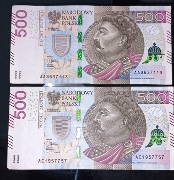 Banknoty 500zł 