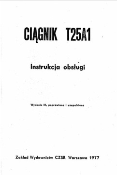 Instrukcja obsługi ciągnika Władimirec t25