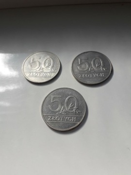 3x 50 zł 1990 r. Moneta dobry stan Razem 150 zł