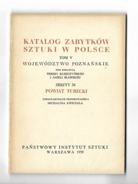 Katalog Zabytków Sztuki - Powiat Turecki