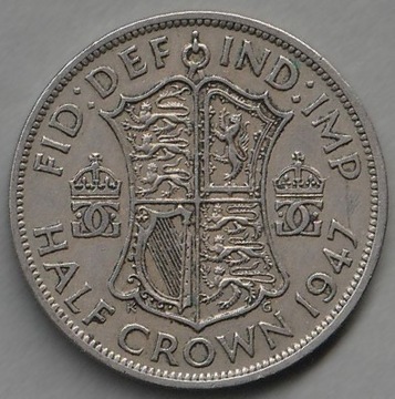 Wielka Brytania 1/2 korony 1947 - Jerzy VI - 1/2