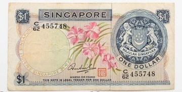 Banknot 1 Dollar - Singapur P.1 1967 Rzadki 