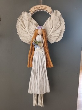 Anioł Stróż, makrama, 23 cm x 47 cm 