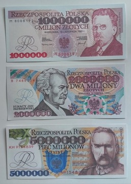 Banknoty  zestaw 3szt. kopie