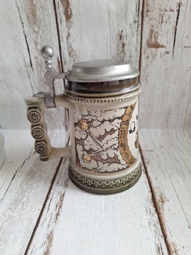 Kufel piwa Gerz Stein Lidded Zinn Beer Stein