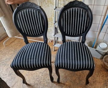 Krzesła w stylu ludwikowskim, rama drewniana