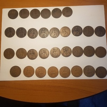 One Penny Anglia lata 1861 do 1967 