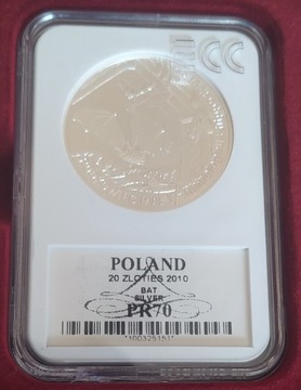 20 zł Podkowiec Mały, Gr. PR70, srebro925 z 2010r.