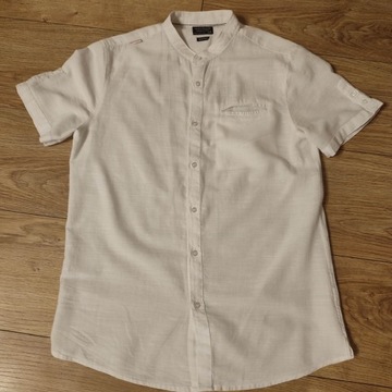 biała koszula ze stójką 160 cm, SLIM FIT