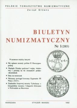 BIULETYN NUMIZMATYCZNY ROCZNIK 1992 .