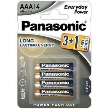 Bateria alkaliczna Panasonic AAA (R3) 4 szt. MOCNE