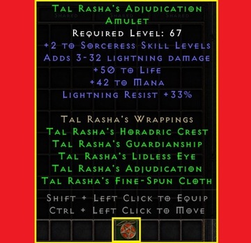 D2R Diablo 2 Ladder Sezon 6 Amulet Tal Rasha D2R