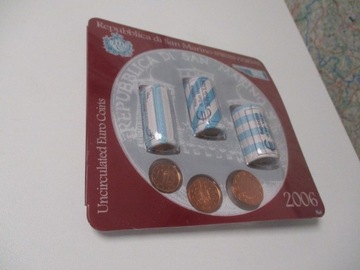 San Marino 2006 euro rolki 1,2,5,euro cent