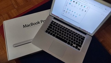 Macbook Pro 15,4" lekko uszkodzony A1286 bez dysku